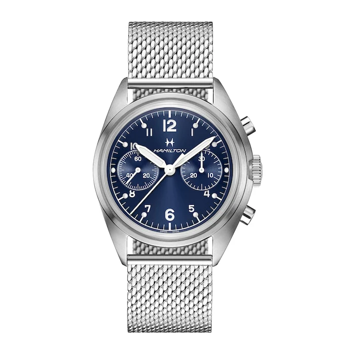 Hamilton Khaki Aviation Pilot Pioneer Mechanical Chrono 40mm Unisex Watch Stainless Steel H76409140