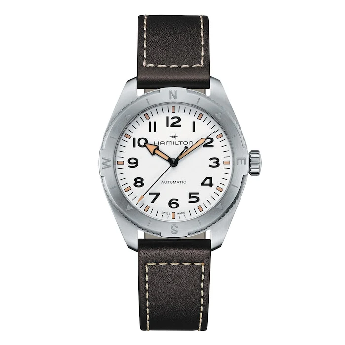 Hamilton Khaki Field Expedition 41mm Mens Watch White Luxury Watch Swiss Made Highâ Precision Movement Sapphire Crystal Stainless Steel Case H70315510