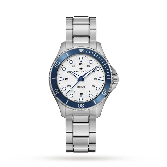 Hamilton Quartz 37mm Men’s Watch with Silver Material Dial, Stainless Steel Case & Bracelet, 100m Water Resistant / H82231150
