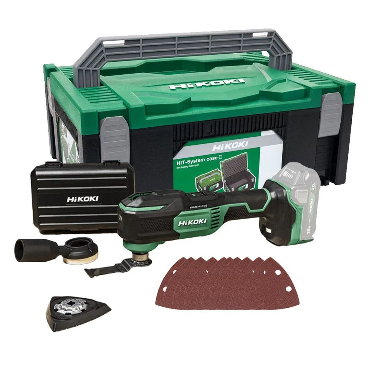 Hikoki CV18DAW2Z 18V Brushless Multi Tool Body Only with Accessories & Case