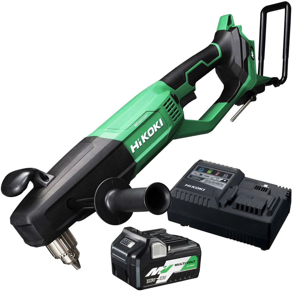 Hikoki D36DYAW4Z 36V MultiVolt Brushless 1/2" Angle Drill with 1 x 2.5Ah/5.0Ah Battery & Charger