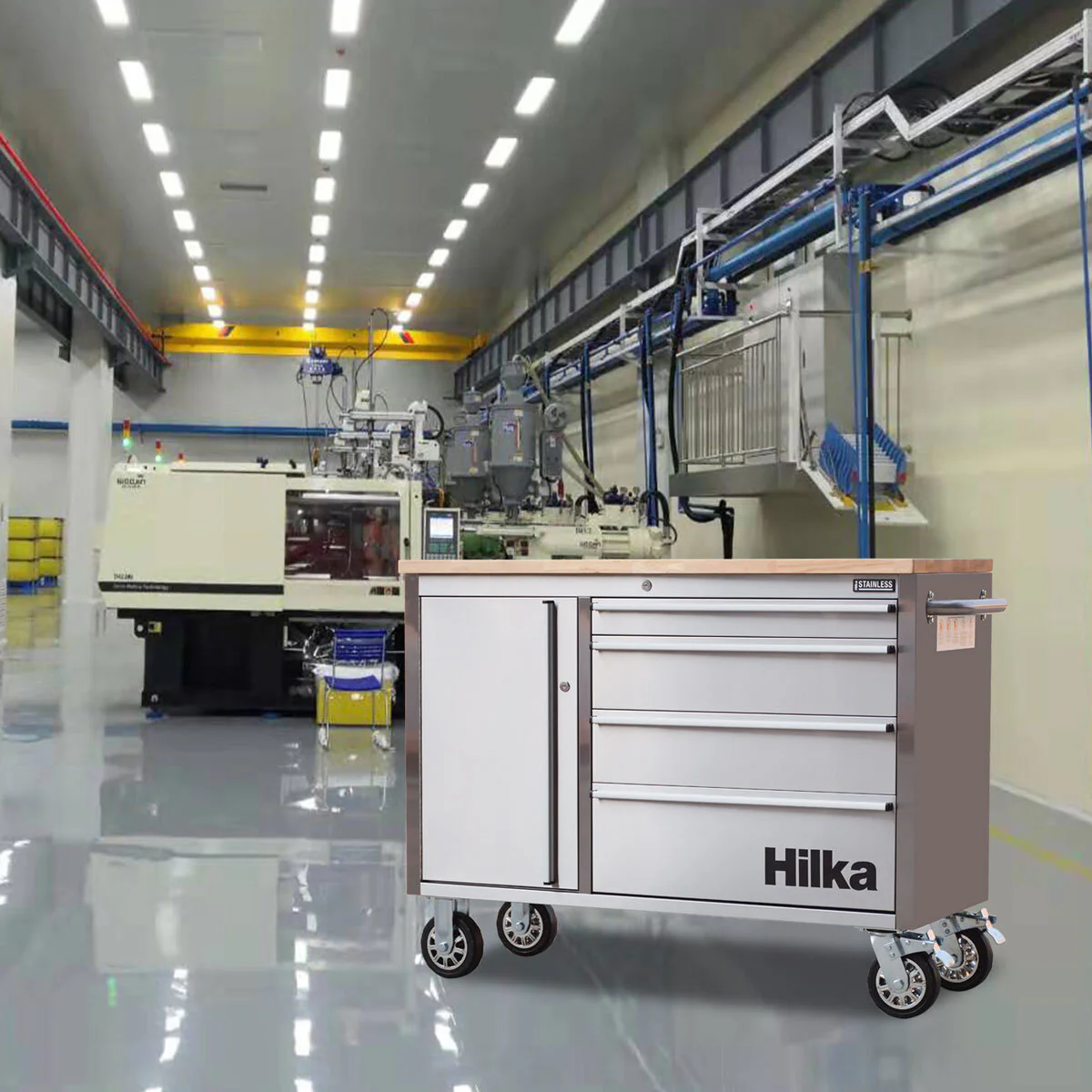Hilka 48" 4 Drawer Stainless Steel Tool Cabinet - Image 6