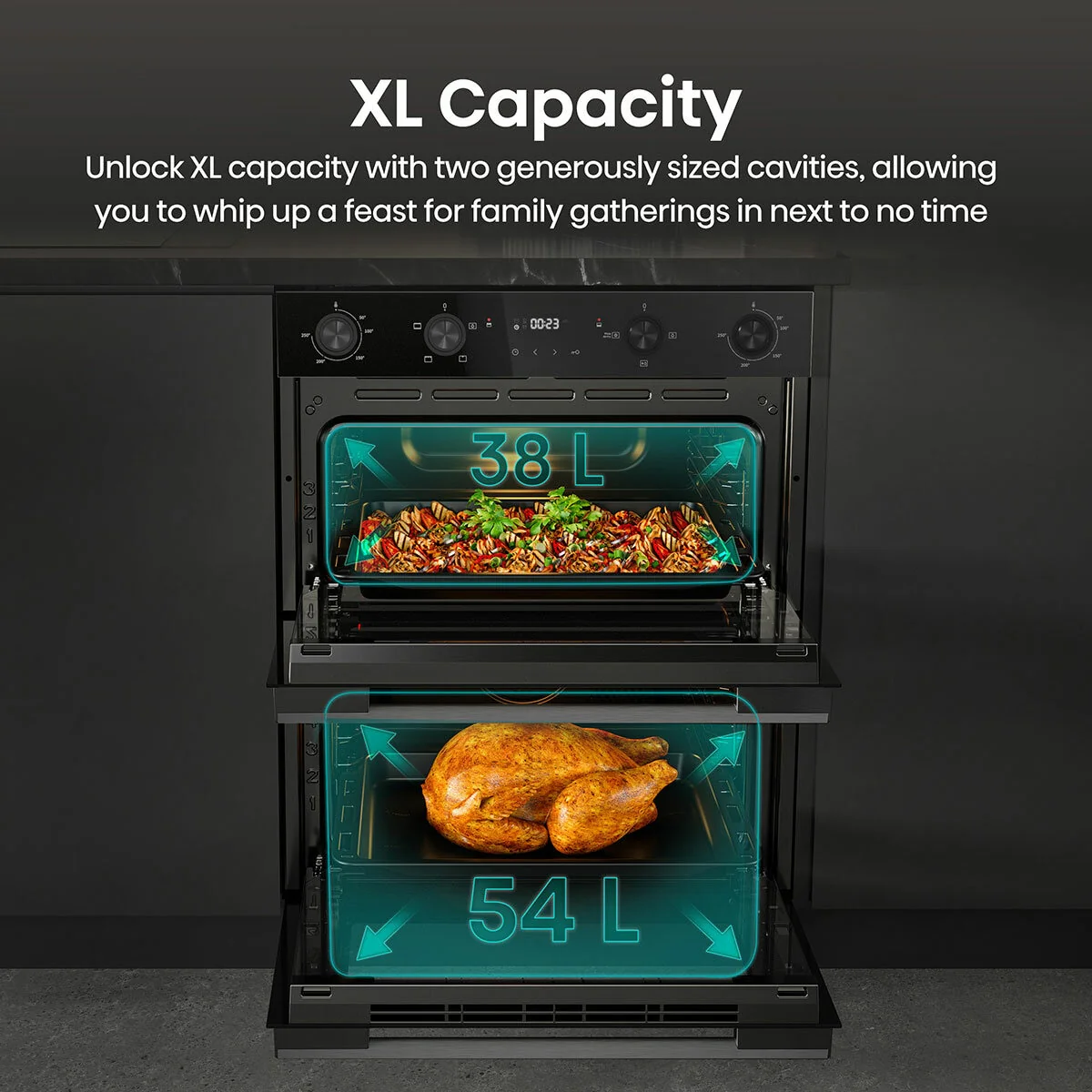 Hisense Hi6 BUD714221CDBG Electric Built-Under Double Oven, A Rated in Black - Image 3