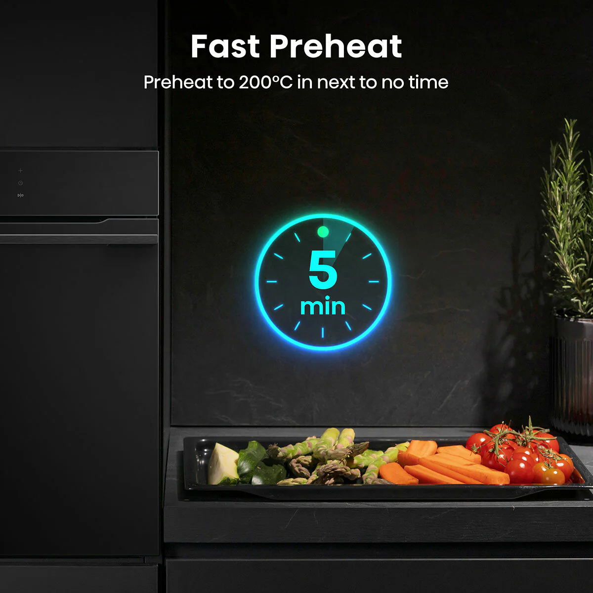 Hisense Hi8 BlackLine BIM4AH8UKWF Built In Electric Single Oven with Microwave, in Jet Black - Image 8