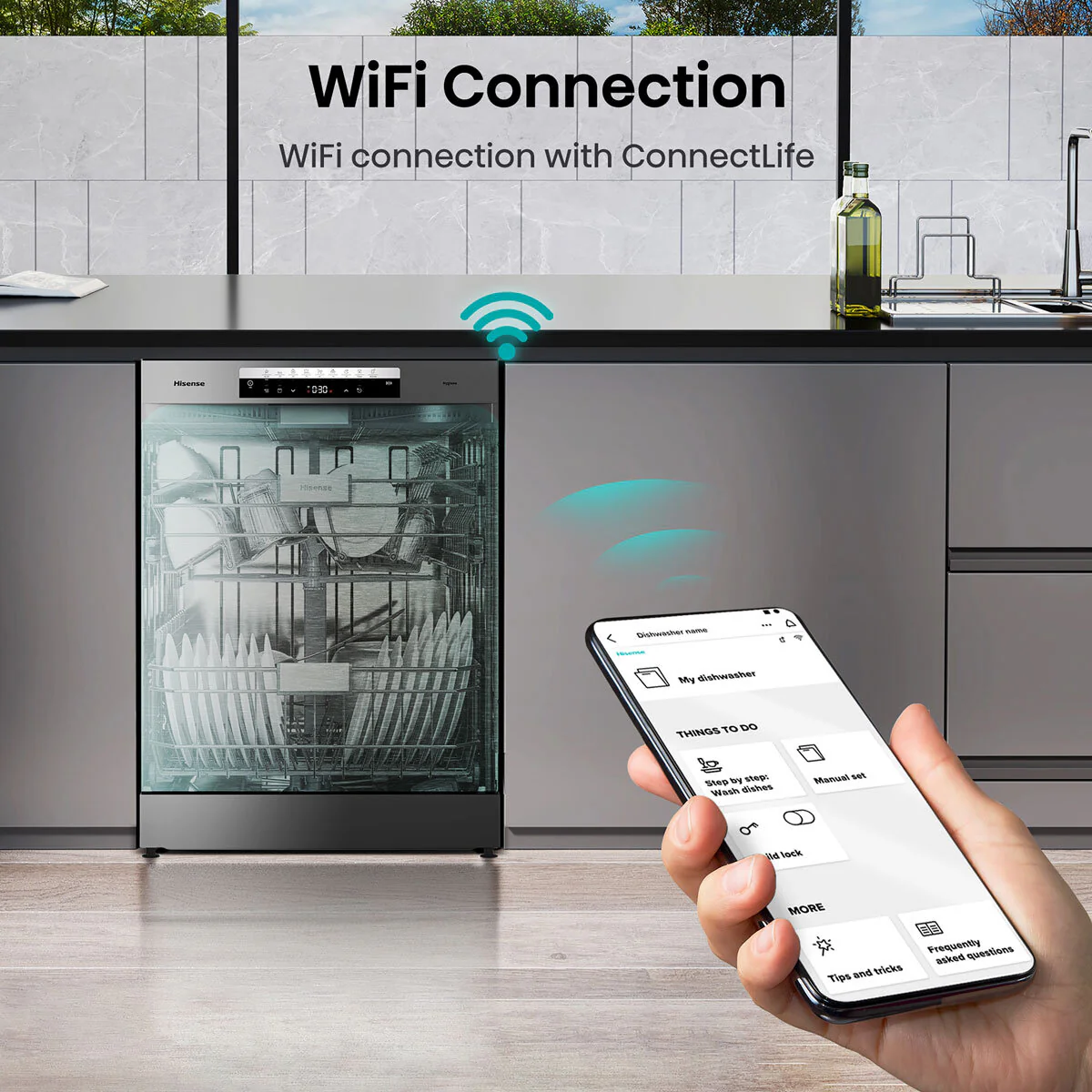 Hisense HS673C60XUK Freestanding Dishwasher, C Rated in Stainless Steel - Image 8