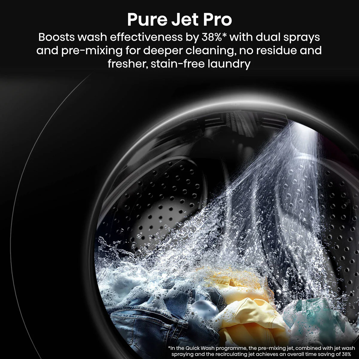 Hisense KitchenFit 5i Series WD5I1245BBR, 12kg/ 8kg Washer Dryer, D Rated in Black - Image 5