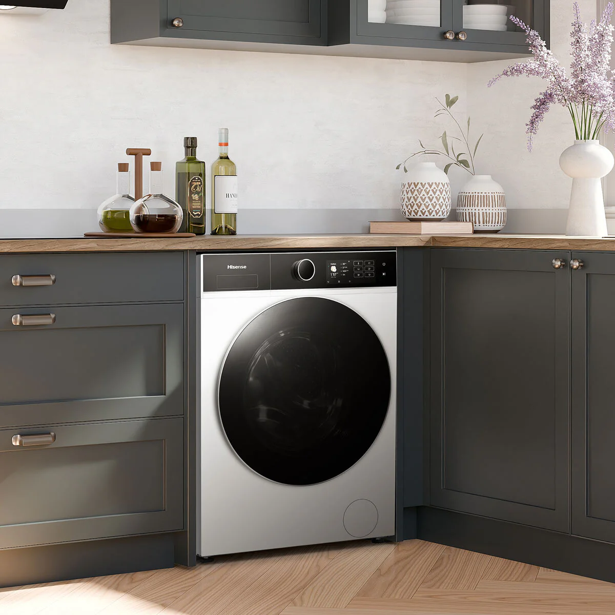 Hisense KitchenFit 5i Series WD5I1245BWR, 12kg/ 8kg Washer Dryer, D Rated in White - Image 7