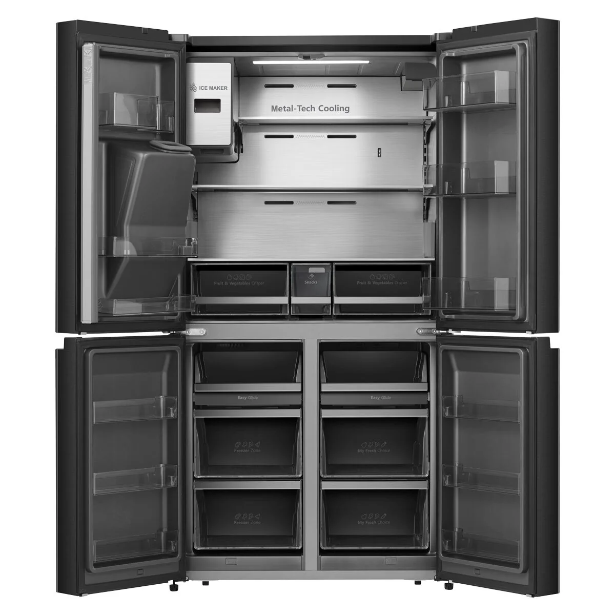 Hisense RQ760N4IFE, Multidoor Fridge Freezer E Rating in Black - Image 4