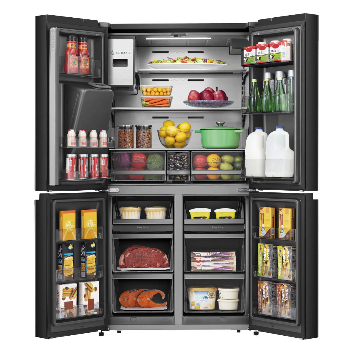 Hisense RQ760N4IFE, Multidoor Fridge Freezer E Rating in Black - Image 5