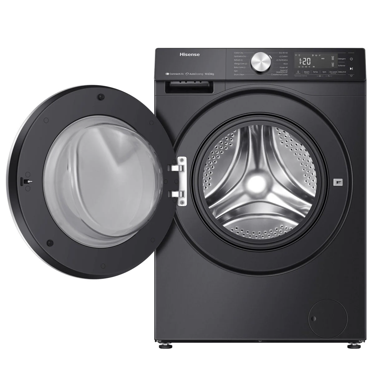 Hisense WD5S1045BB 10.5/6kg, Washer Dryer, D Rated in Black - Image 3