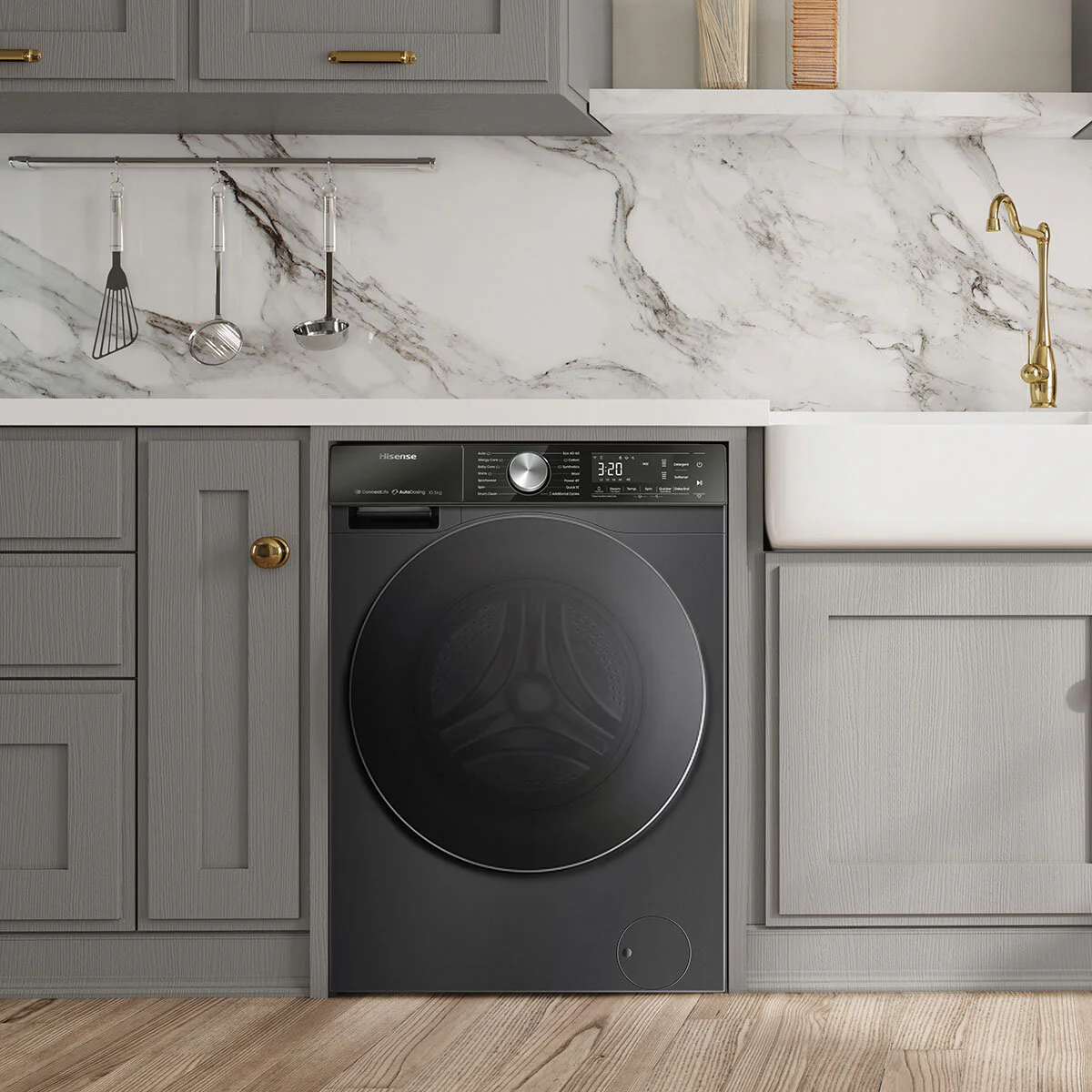 Hisense WF5S1045BB, 10.5kg 1400rpm Washing Machine, A Rated in Black - Image 2