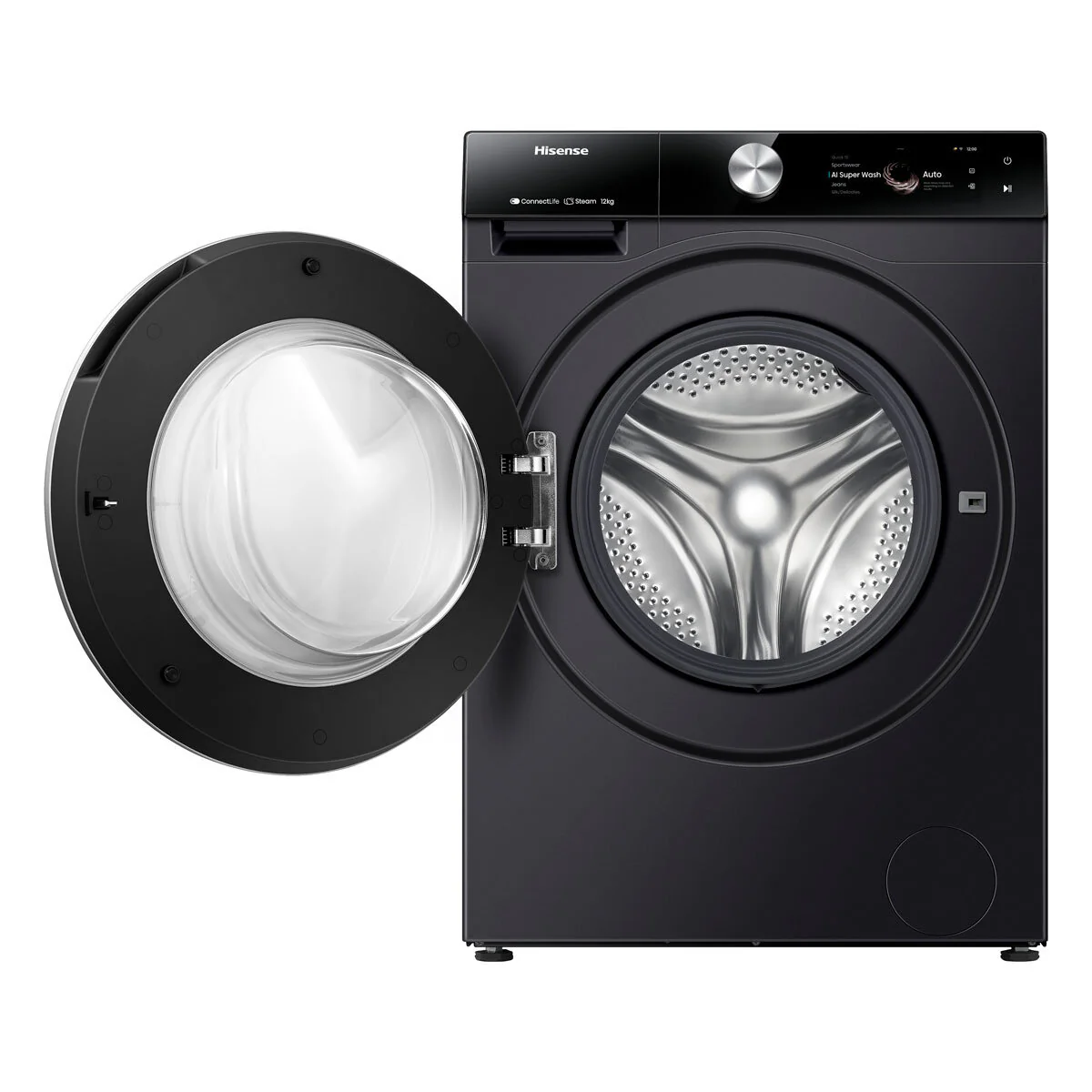 Hisense WF7S1247BB, 12kg, 1400rpm, Washing Machine A Rating in Black - Image 4