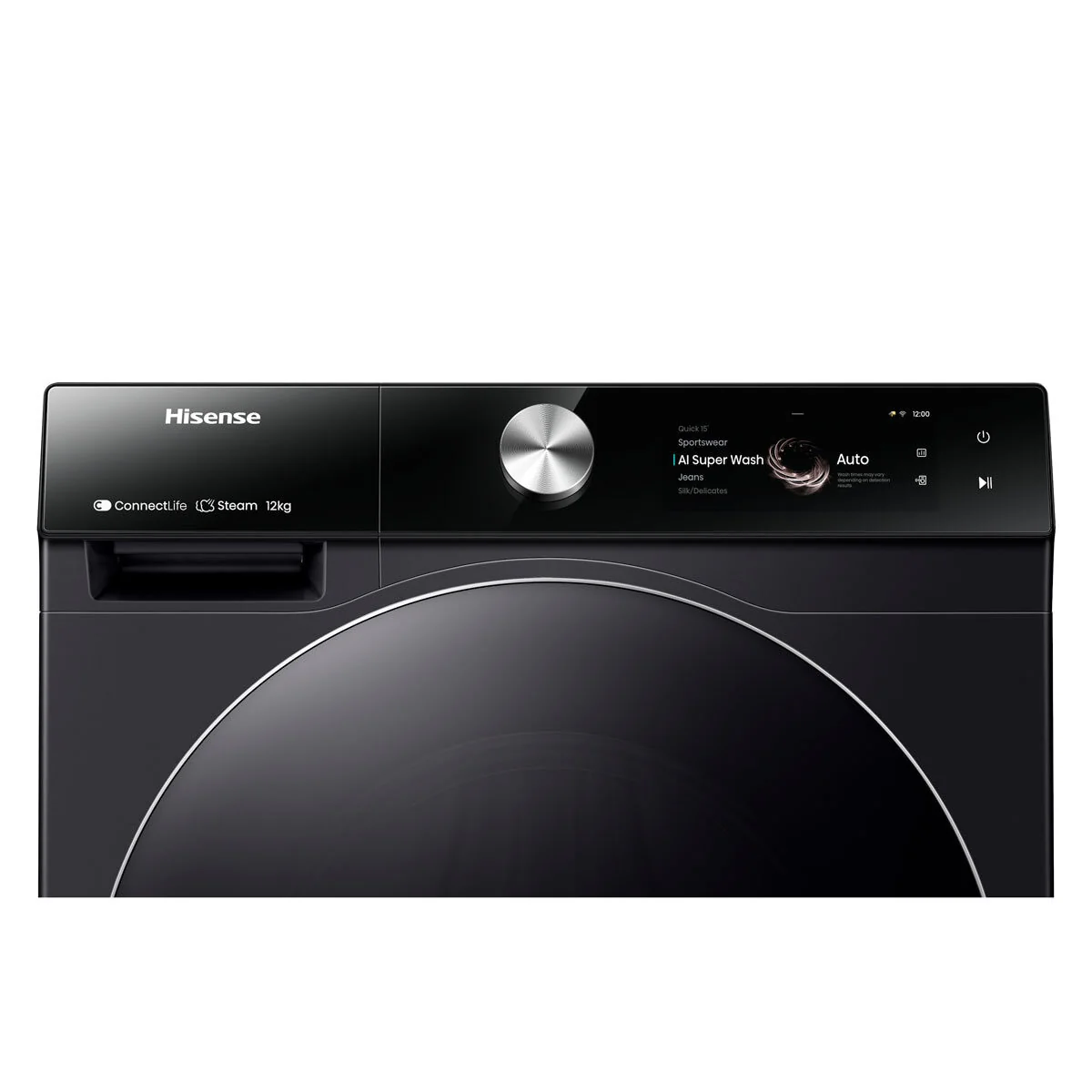 Hisense WF7S1247BB, 12kg, 1400rpm, Washing Machine A Rating in Black - Image 5