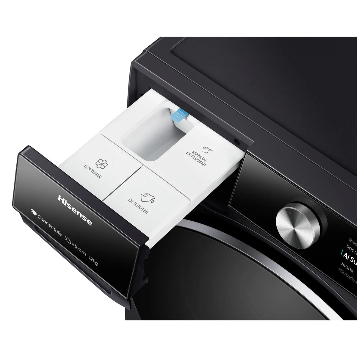 Hisense WF7S1247BB, 12kg, 1400rpm, Washing Machine A Rating in Black - Image 6