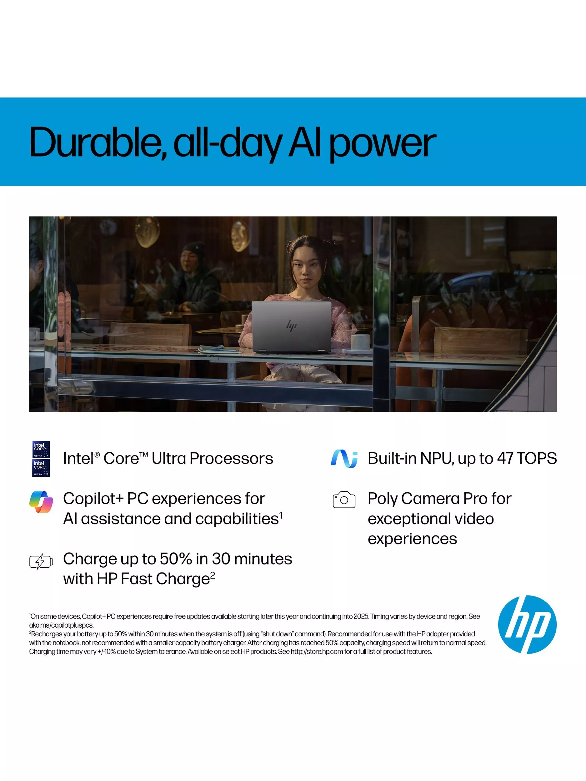 HP OmniBook X Flip 14 Convertible Laptop, Intel Core Ultra 5 Processor, 16GB RAM, 512GB SSD, 14” 3K Touchscreen, Meteor Silver - Image 5