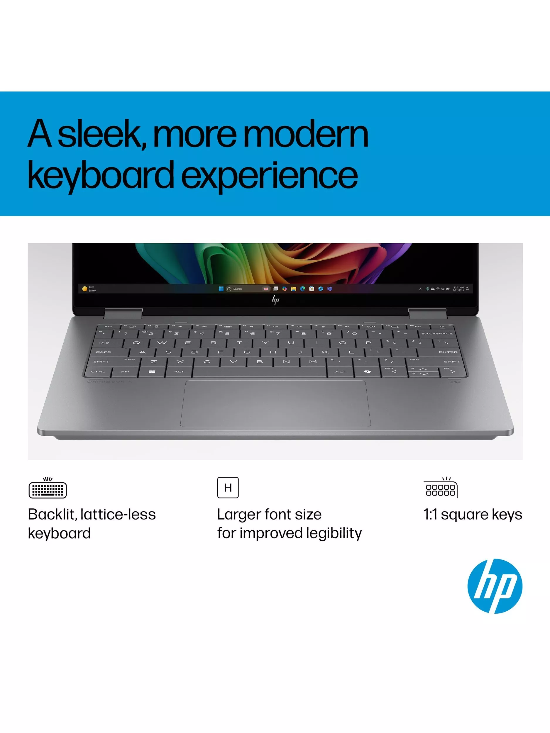 HP OmniBook X Flip 14 Convertible Laptop, Intel Core Ultra 5 Processor, 16GB RAM, 512GB SSD, 14” 3K Touchscreen, Meteor Silver - Image 6