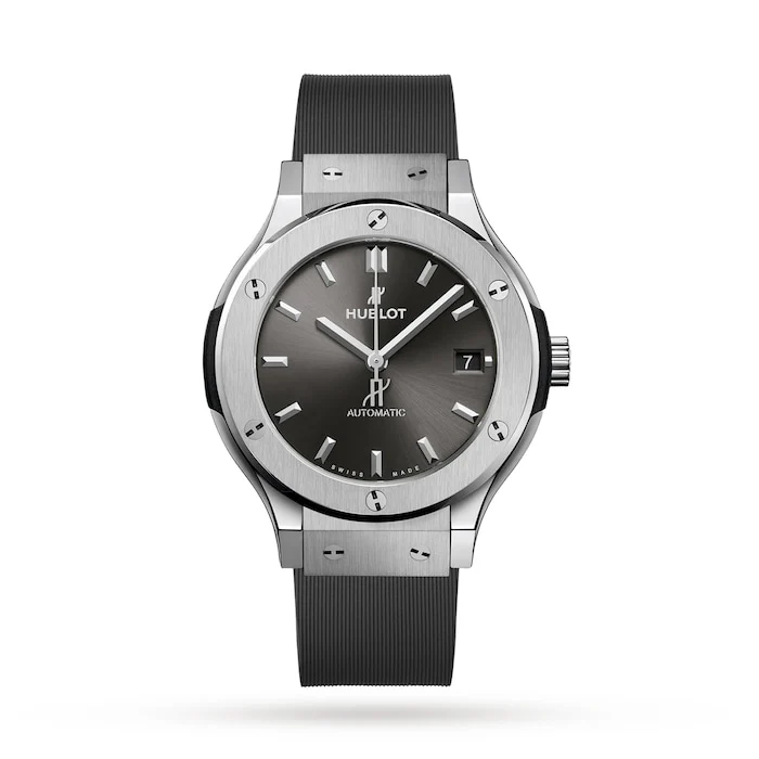 Hublot Automatic 38mm Men’s Watch with Grey Material Dial, Titanium Case, 50m Water Resistant / 565.NX.7071.RX