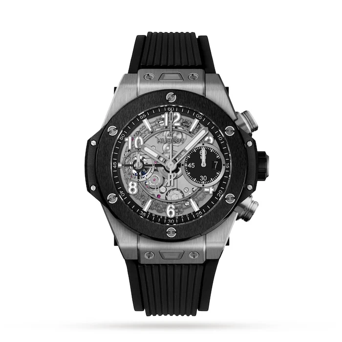 Hublot Automatic 42mm Men’s Watch with Grey Material Dial, Titanium Case, 100m Water Resistant / 441.NM.1171.RX