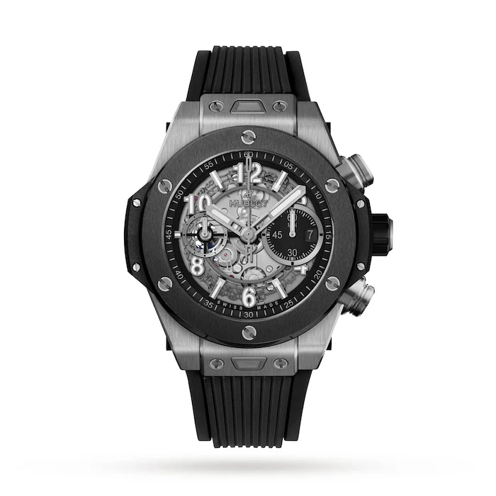 Hublot Automatic 44mm Men’s Watch with Black Material Dial, Titanium Case, 100m Water Resistant / 421.NM.1170.RX