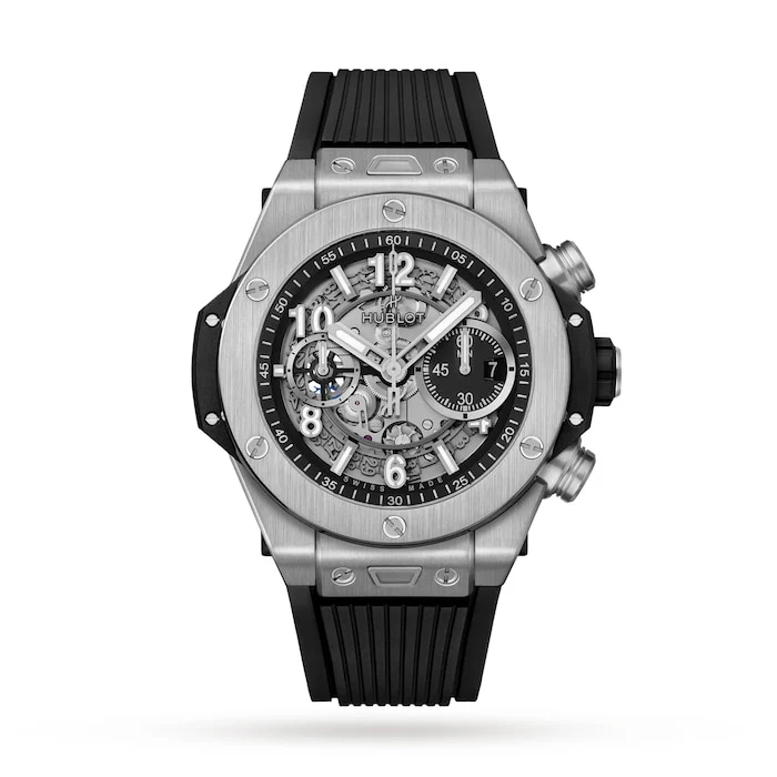 Hublot Automatic 44mm Men’s Watch with Black Material Dial, Titanium Case, 100m Water Resistant / 421.NX.1170.RX