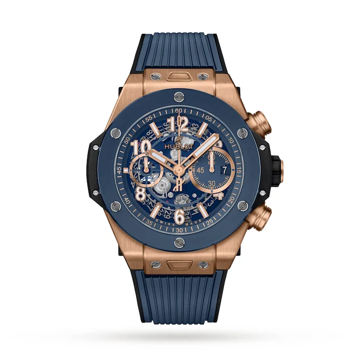 Hublot Automatic 44mm Men’s Watch with Blue Material Dial, Ceramic Case, 100m Water Resistant / 421.OL.5180.RX