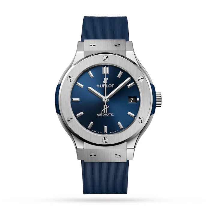 Hublot Elegance Automatic 38mm Men’s Watch with Blue Material Dial, Titanium Case, 50m Water Resistant / 565.NX.7170.RX