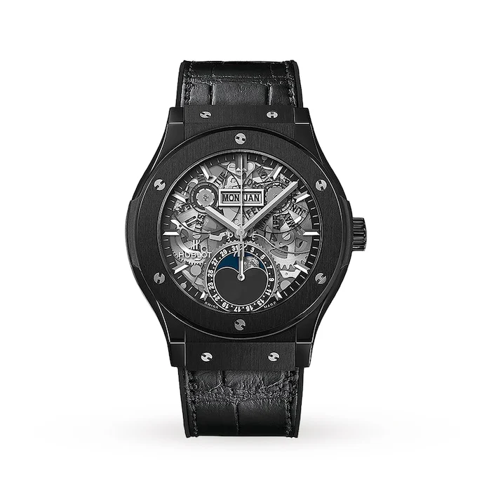 Hublot Elegance Automatic 42mm Men’s Watch with Black Material Dial, Ceramic Case, 50m Water Resistant / 547.CX.0170.LR
