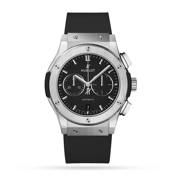 Hublot Elegance Automatic 42mm Men’s Watch with Black Material Dial, Titanium Case, 50m Water Resistant / 541.NX.1171.RX