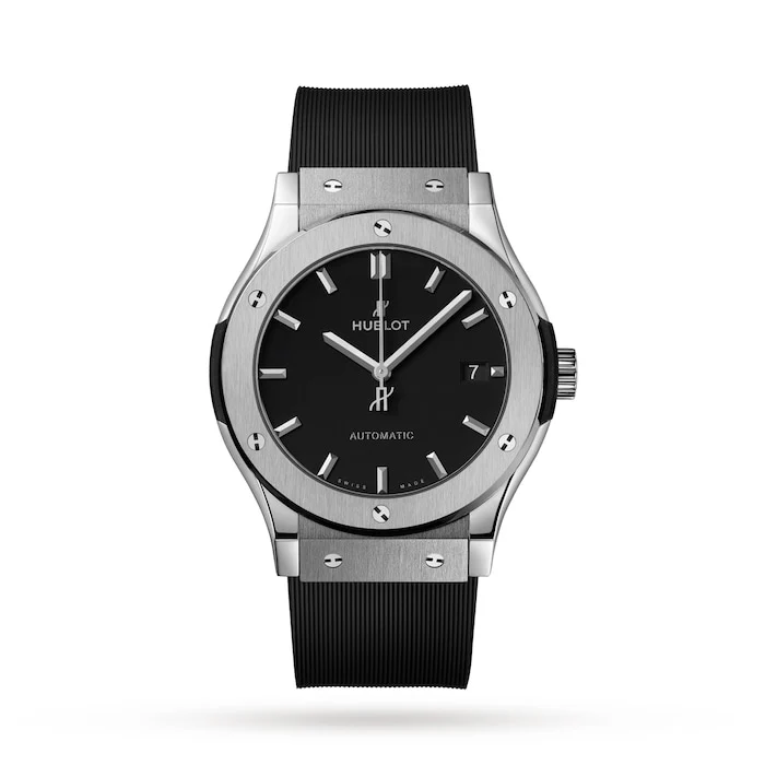 Hublot Elegance Automatic 42mm Men’s Watch with Black Material Dial, Titanium Case, 50m Water Resistant / 542.NX.1171.RX