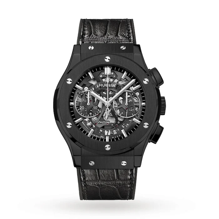 Hublot Elegance Automatic 45mm Men’s Watch with Black Material Dial, Ceramic Case, 50m Water Resistant / 525.CM.0170.LR