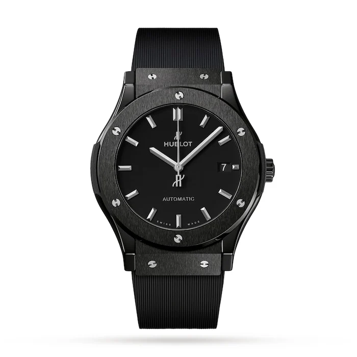 Hublot Elegance Automatic 45mm Men’s Watch with Black Material Dial, Titanium Case, 50m Water Resistant / 511.CM.1171.RX
