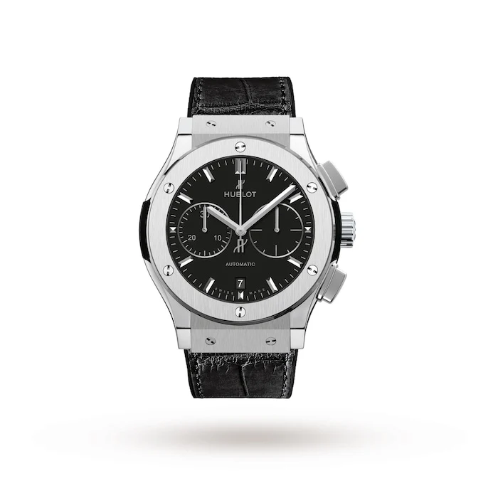 Hublot Elegance Automatic 45mm Men’s Watch with Black Material Dial, Titanium Case, 50m Water Resistant / 521.NX.1171.LR