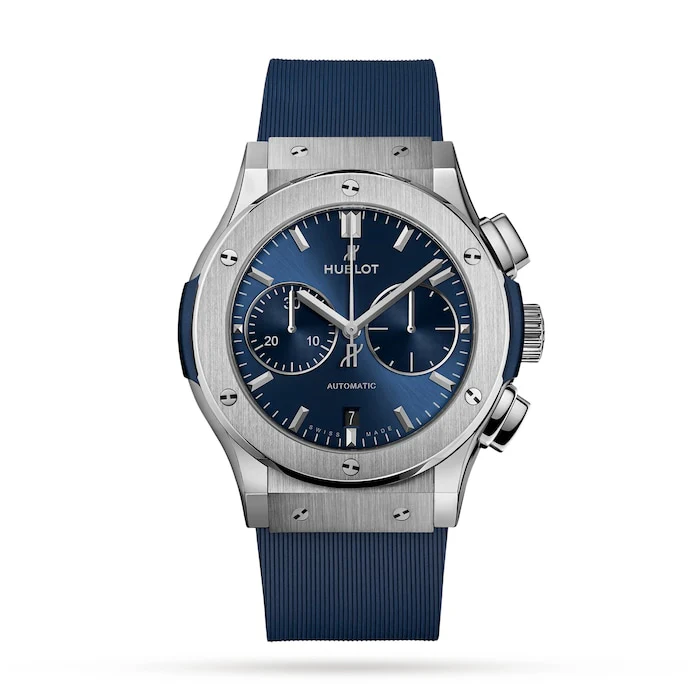 Hublot Elegance Automatic 45mm Men’s Watch with Blue Material Dial, Stainless Steel Case, 50m Water Resistant / 521.NX.7170.RX