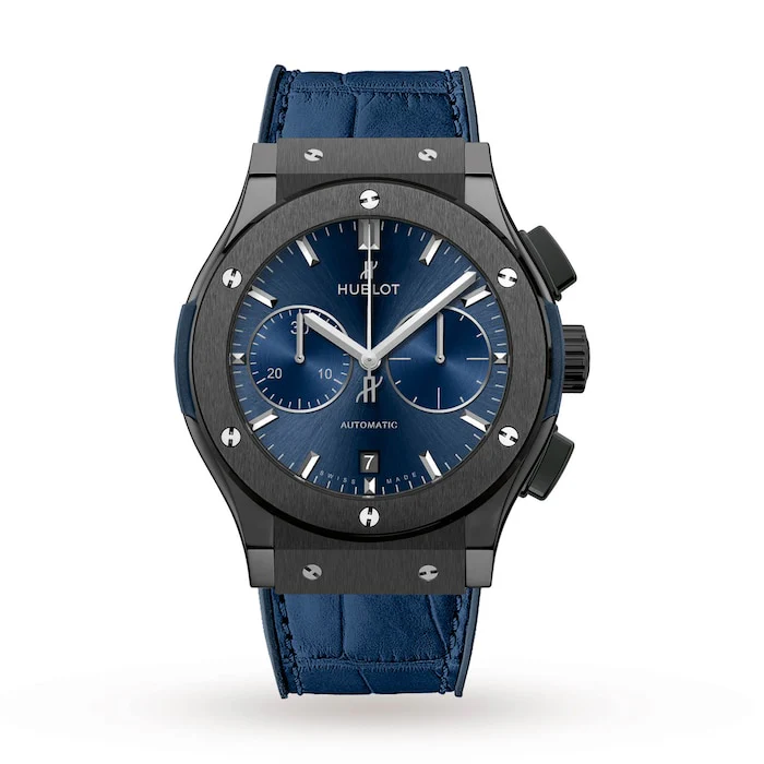 Hublot Elegance Automatic 45mm Men’s Watch with Blue Material Dial, Titanium Case, 50m Water Resistant / 521.CM.7170.LR