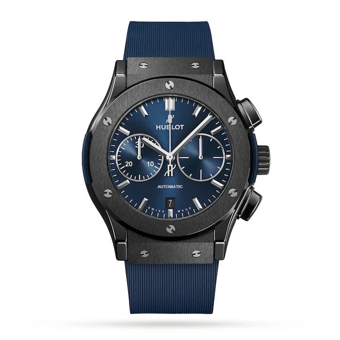 Hublot Elegance Automatic 45mm Men’s Watch with Blue Material Dial, Titanium Case, 50m Water Resistant / 521.CM.7170.RX