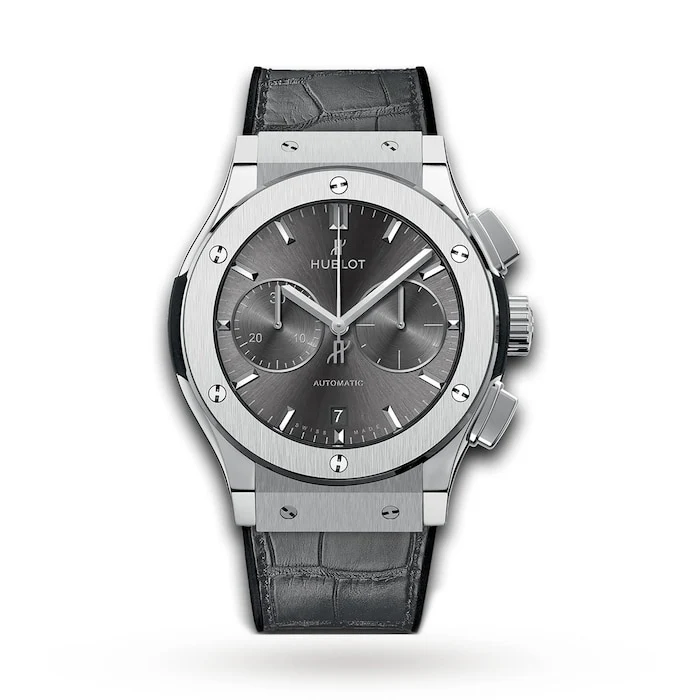 Hublot Elegance Automatic 45mm Men’s Watch with Grey Material Dial, Titanium Case, 50m Water Resistant / 521.NX.7071.LR