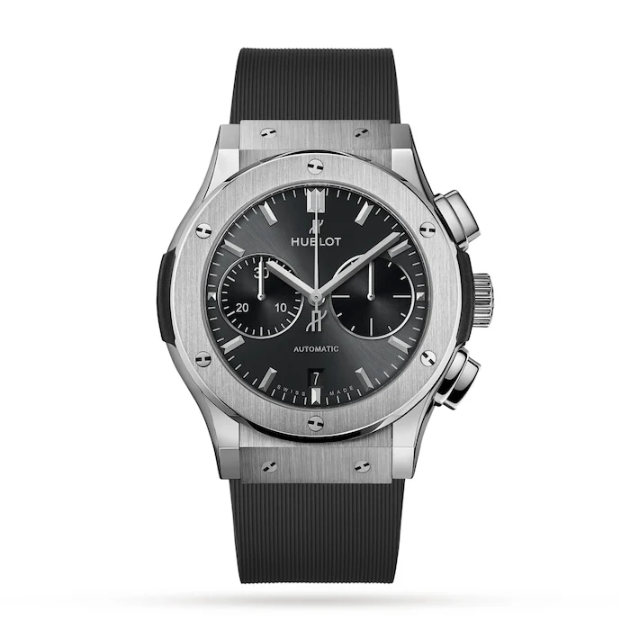 Hublot Elegance Automatic 45mm Men’s Watch with Grey Material Dial, Titanium Case, 50m Water Resistant / 521.NX.7071.RX