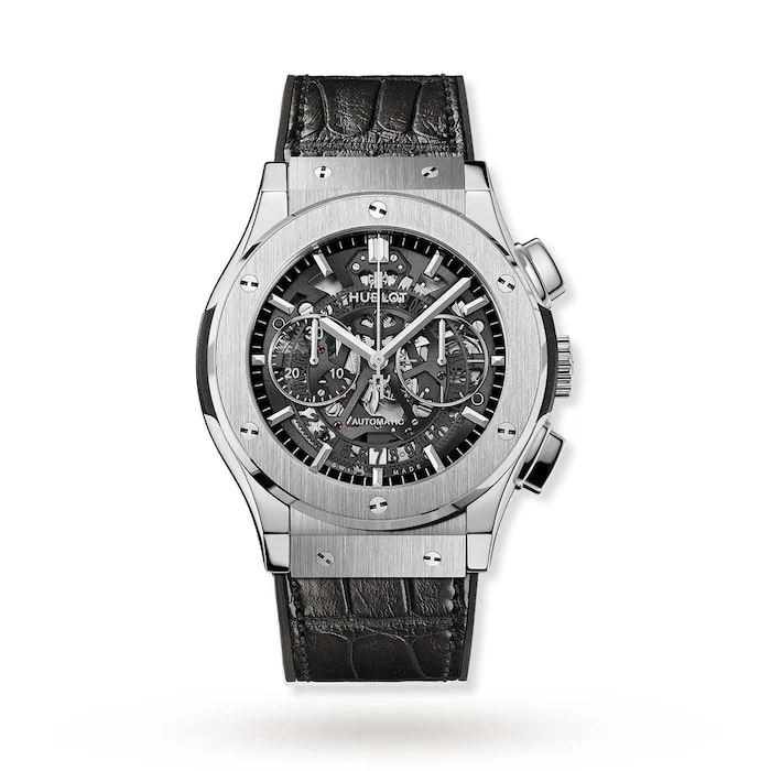 Hublot Elegance Automatic 45mm Men’s Watch with Skeleton Material Dial, Titanium Case, 50m Water Resistant / 525.NX.0170.LR