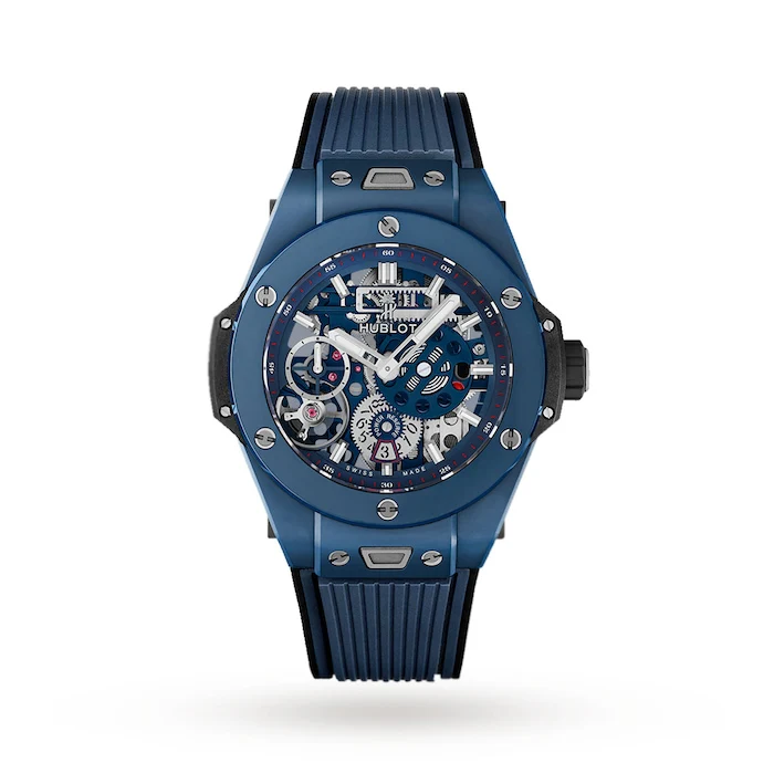 Hublot Manual Wind 45mm Men’s Watch with Blue Material Dial, Titanium Case, 100m Water Resistant / 414.EX.5123.RX