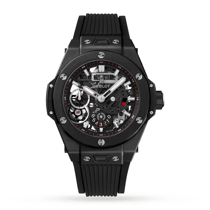 Hublot Manual Wind 45mm Men’s Watch with Skeleton Material Dial, Titanium Case, 100m Water Resistant / 414.CI.1123.RX
