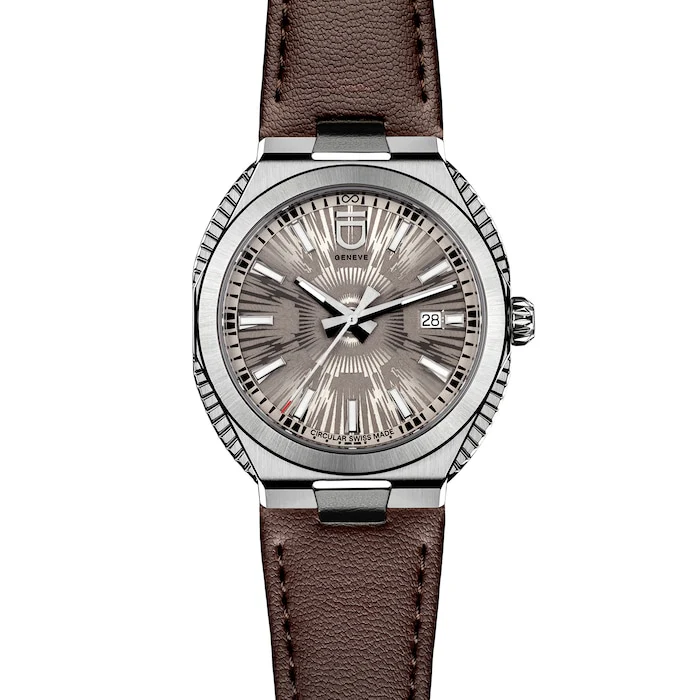 ID Genève Circular S Gray Dial Fluted Sides 41mm Luxury Watch Luxury Watch Swiss Made High Precision Movement 2020.128G