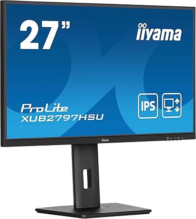 Iiyama XUB2797HSU-B2 27 inch IPS slim bezel, 100Hz, 1ms (MPRT), 1920x1080, HDMI/DP, 2 x USB, Height Adjustable Stand, TCO09 & TUV-GS, 5 Yr Warranty - Image 3