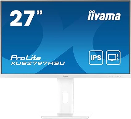 Iiyama XUB2797HSU-W2 27 inch IPS white bezel, 100Hz, 1ms (MPRT), 1920x1080, HDMI/DP, 2 x USB, Height Adjustable Stand, TCO09 & TUV-GS, 5 Yr Warranty - Image 2