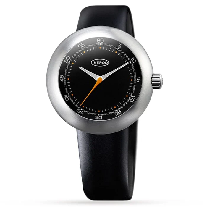 IKEPOD Automatic 46mm Men’s Watch with Black Material Dial, Stainless Steel Case, 50m Water Resistant / M002-SI-LB
