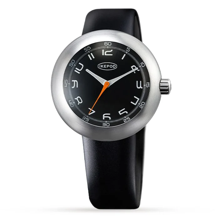IKEPOD Automatic 46mm Men’s Watch with Black Material Dial, Stainless Steel Case, 50m Water Resistant / M202-SI-LB