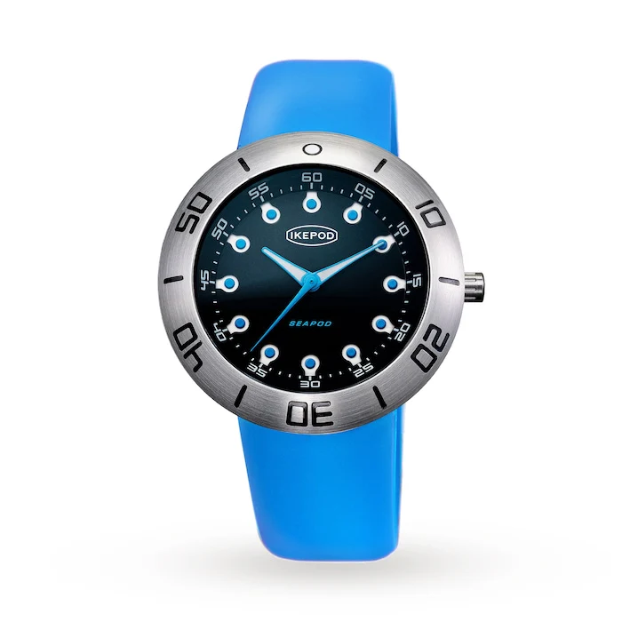 IKEPOD Heritage Automatic 46mm Men’s Watch with Blue Material Dial, 200m Water Resistant / S002-SI-LN