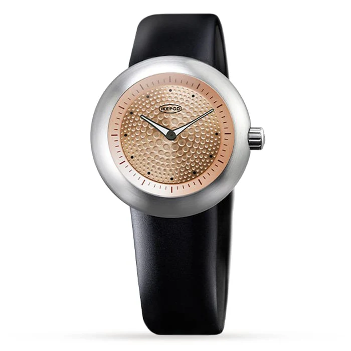 IKEPOD Quartz 42mm Men’s Watch with Gold Material Dial, Stainless Steel Case, 50m Water Resistant / D003-SI-LB