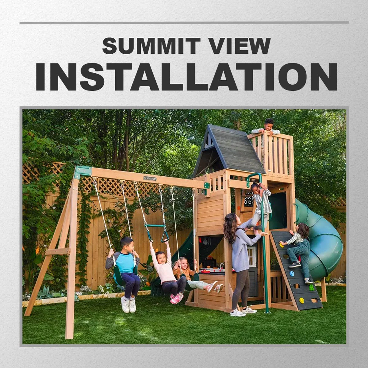 Installation Service for #1740703 KidKraft Summit View Playcentre and Swing Set - Image 3