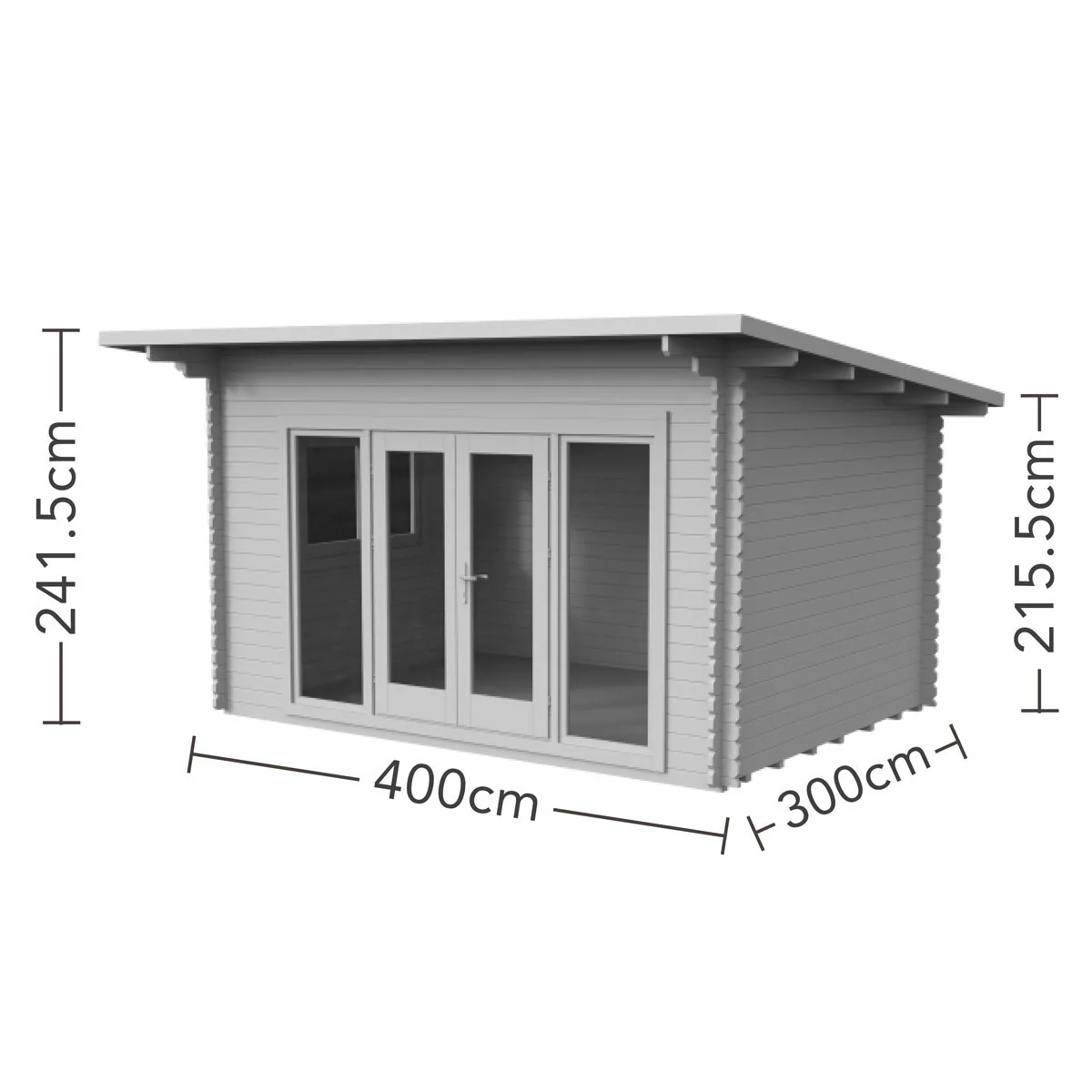 Installed Forest Garden Melbury 45mm Log Cabin 13ft 1" x 9ft 8" (4 x 3 m) - Image 3