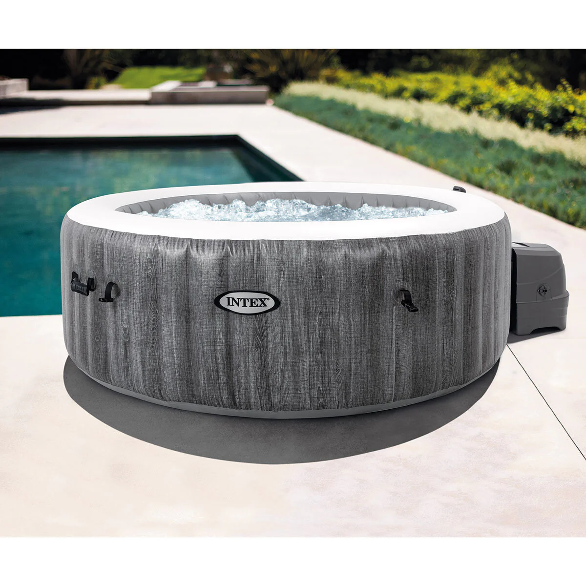Intex PureSpa Greywood Deluxe 6 Person Inflatable Hot Tub - Image 2